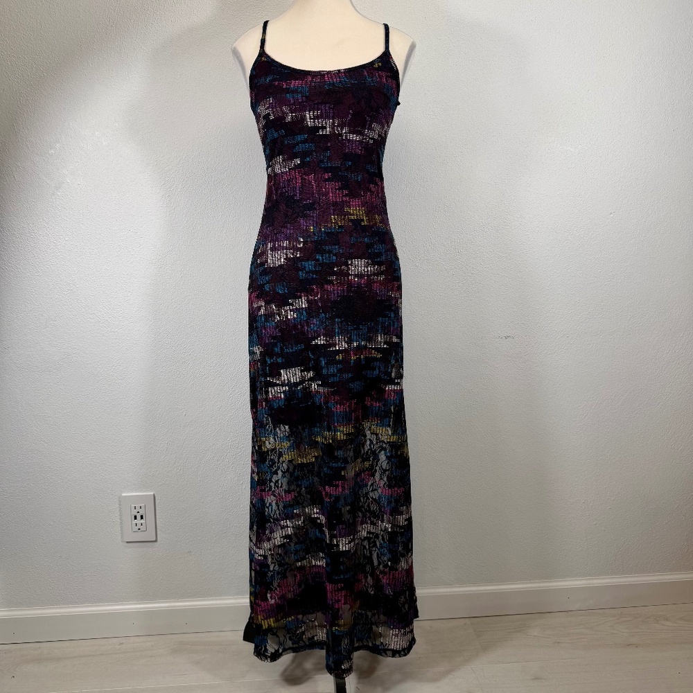 Fire Los Angeles Lace Sheer Whimsygoth Fairy Slit Sides Sleeveless Maxi Dress XS